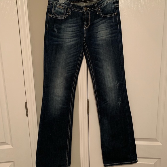 Express Denim - Flare Leg Dark Wash Express ReRock